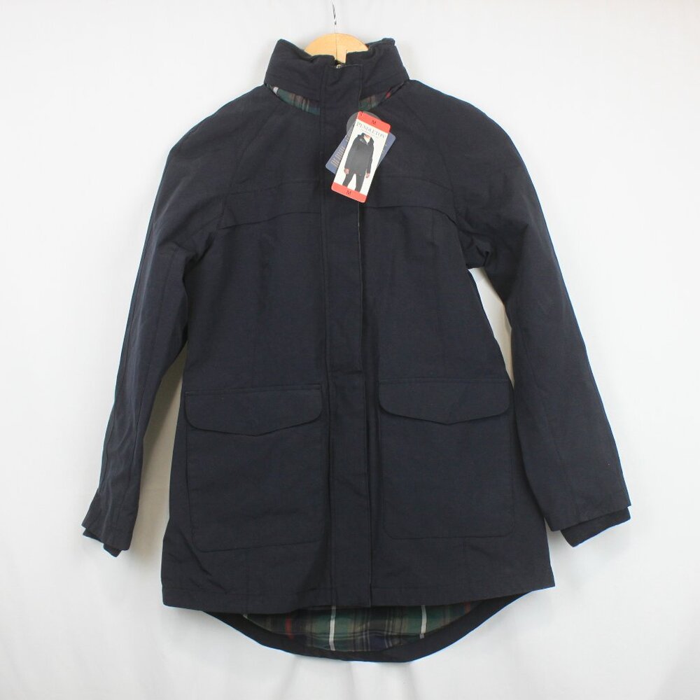 Pendleton Navy Blue Plaid Lined Hooded Rain Coat Jacket - Picture 10 of 16